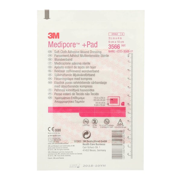 3M Adhesive Dressing Medipore 35 x 4, 25Bx, PK25 3566 - main